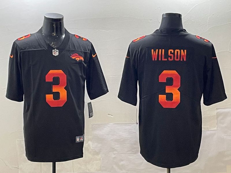 Men Denver Broncos #3 Wilson Black Fashion 2025 Nike Limited NFL Jersey style 1->denver broncos->NFL Jersey